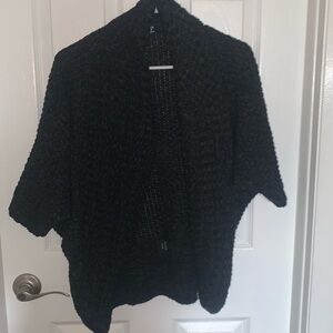 Black three quarter cardigan sweater